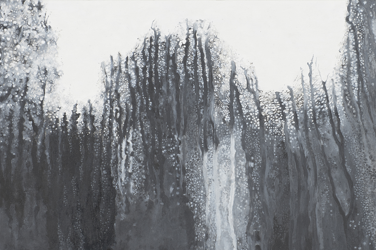 Aline Forçain, Layer, peinture à l'huile sur bois, 2018. Galerie Nosbaum Reding Project